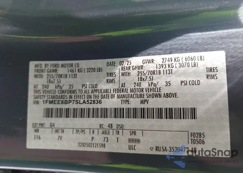 2025 Ford Bronco Outer Banks from USA, damaged, VIN 1FMEE8BP7SLA52836